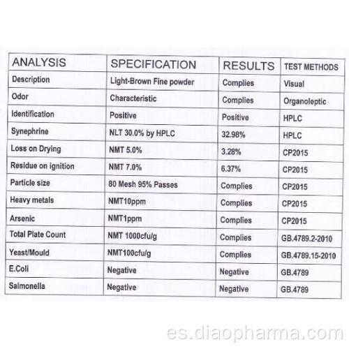 Extracto de extracto cítrico de HPLC de 30-98% citrus aurantium